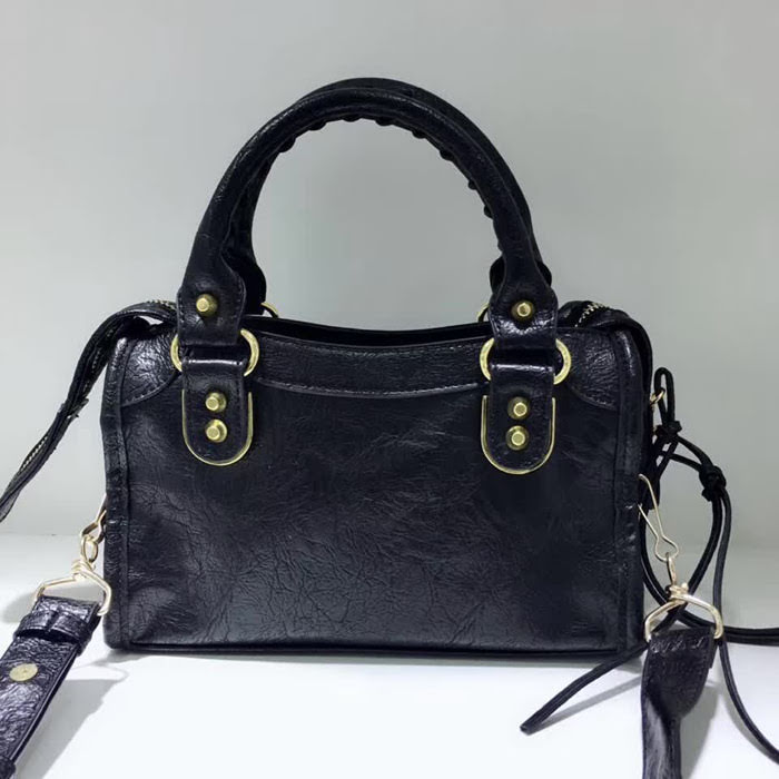 BALENCIAG巴黎世家 Balenciaga city S 平金 23cm 限量的爆裂紋羊皮 手提肩背斜挎包  BL1752